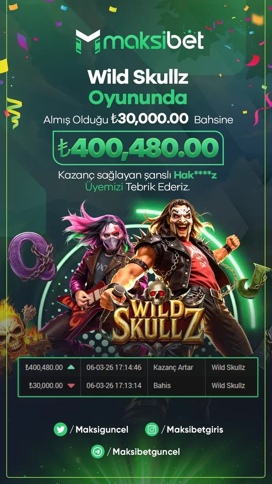 Wild Skullz oyununda kazanan Maksibet üyesi
