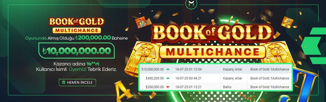Maksibet Book of Gold Multichance slot oyunu kazancı